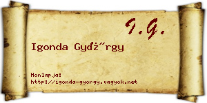 Igonda György névjegykártya