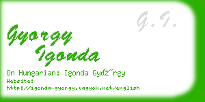 gyorgy igonda business card